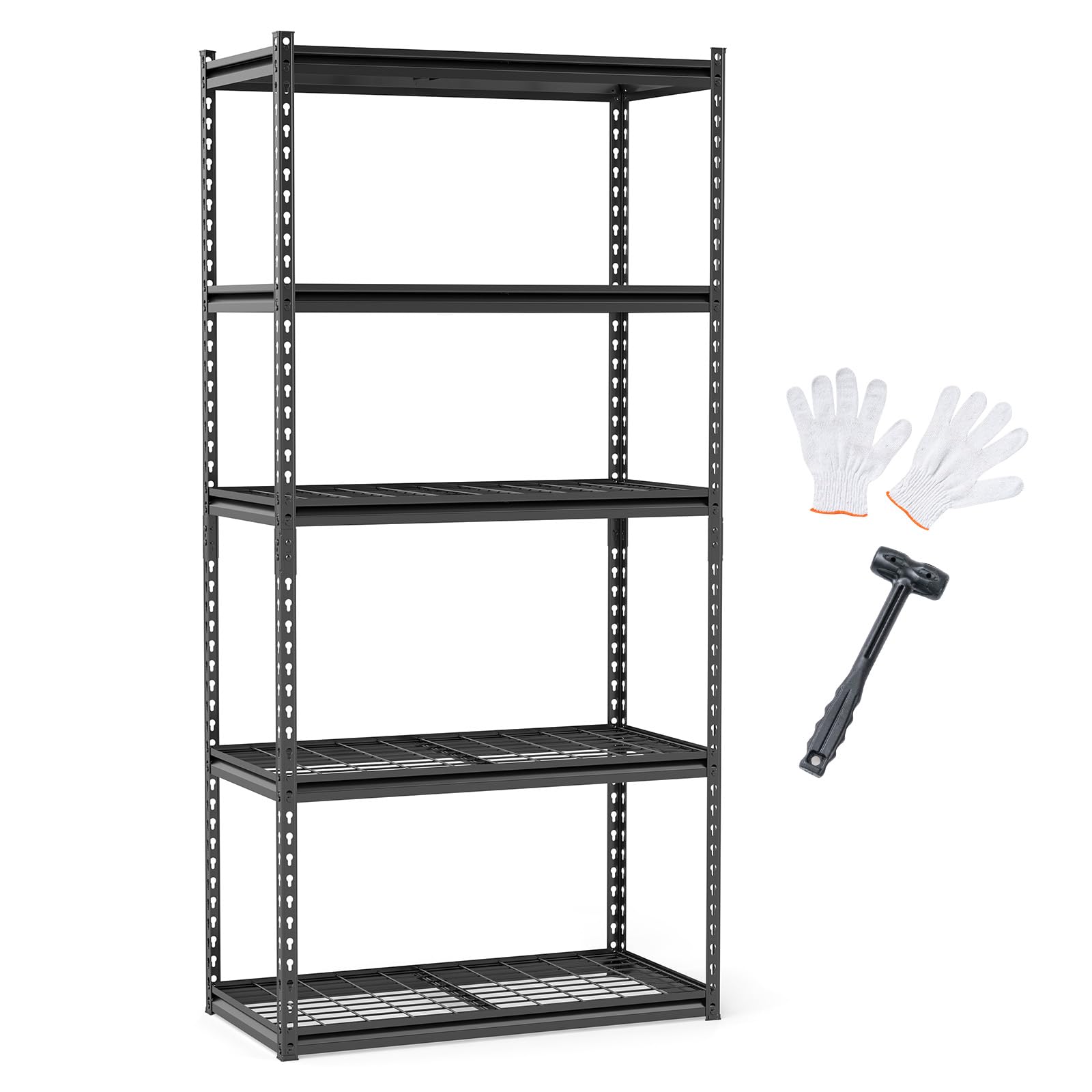 Tangkula 5-Tier Metal Garage Shelving Units with 2000 LBS Capacity (1/2/3/4)